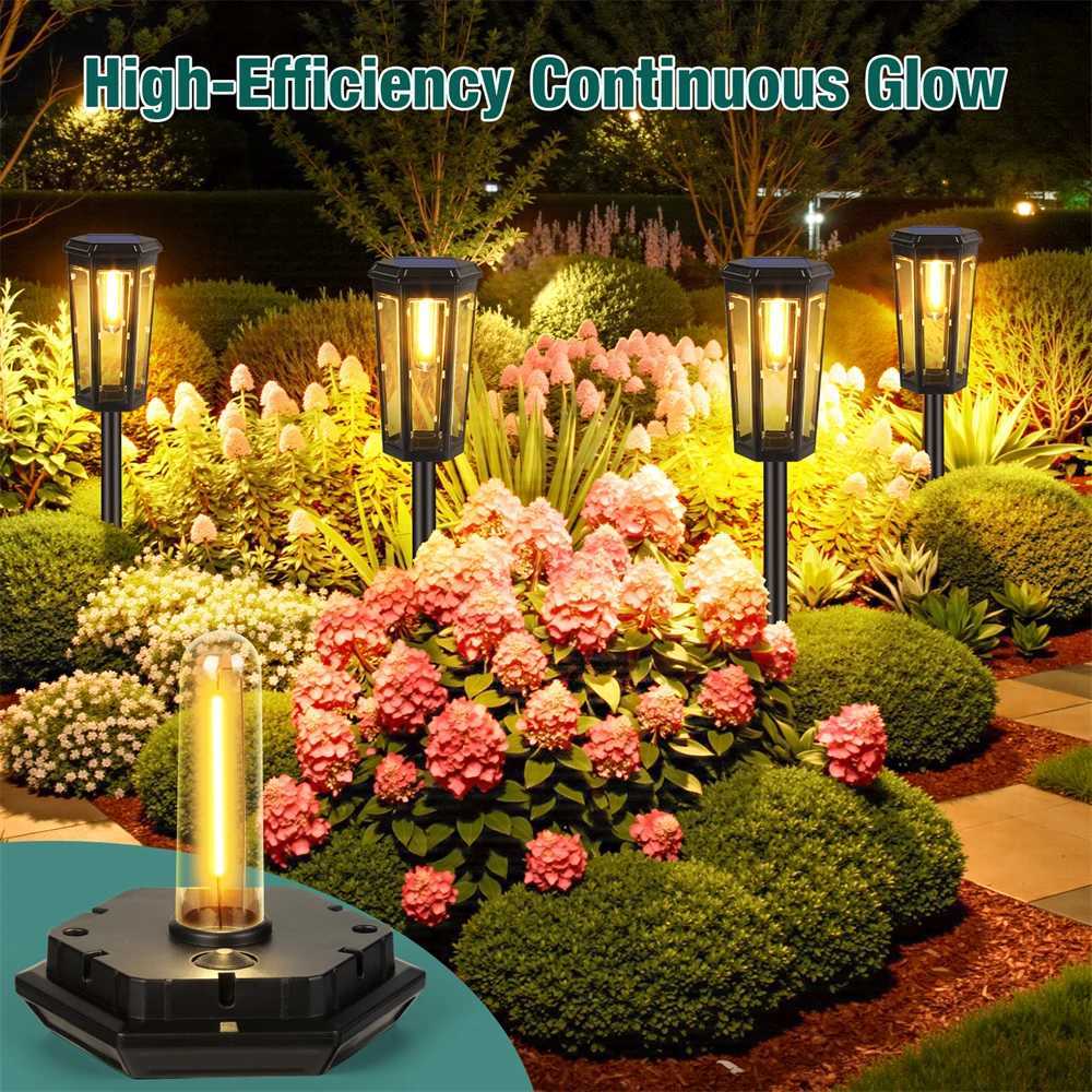 1/4/6 Pack Solar Pathway Lights Outdoor Solar Lights IP65 Waterproof Garden Lights Solar Lamp Outdoor Landscape Lamps for Lawn W250607