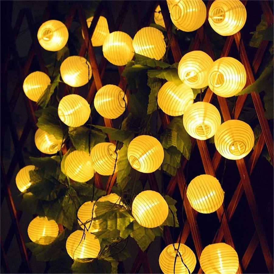 Tirvose 6.5M 30LEDs Solar Lantern Ball Christmas Garland Fairy String Lights Outdoor Solar Garden Light for Wedding Party Decoration W250607