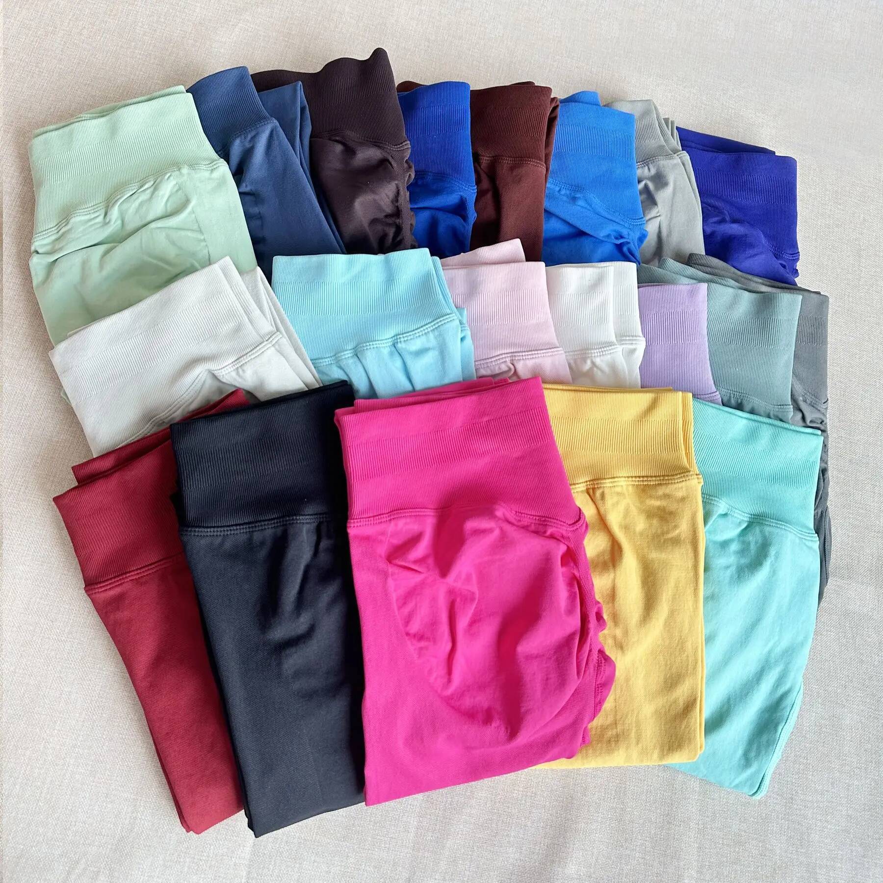 Seamless Sporty High Elastic Yoga Leggings Fiess Pants Butt Lifting Tummy Control Squat Proof Workout Tights