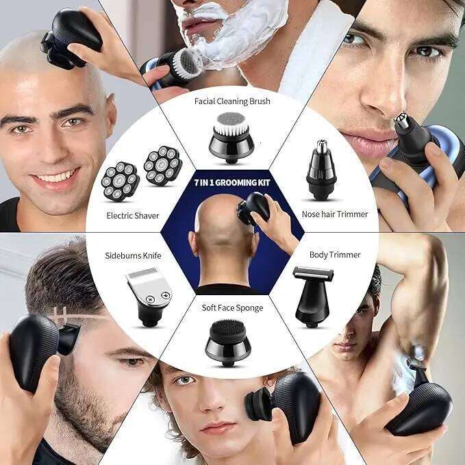 Electric Shaver For Men 9D Independently Floating Cutter Head Waterproof Razor Multifunction USB Charging
