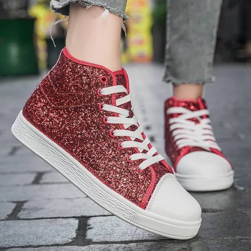 Ddmyoutdoor Ddmyoutdoor Lightweight Women S Vulcanized Fashion Glitter Woman Size Red Designer Shoes High Top Sneakers Outdoor Outdoor Shoes