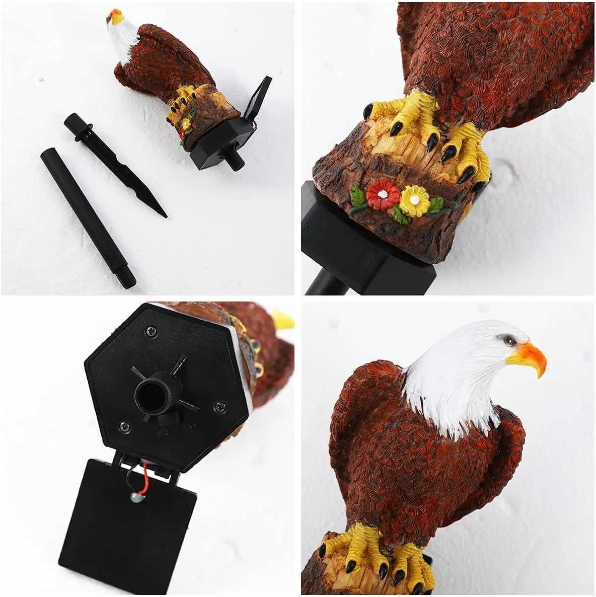 LED Solar Light IP44 Rainproof Resin Owl Lamp Animal Yard Lawn Garden Decoration Landscape Lighting Outdoor Ground Plug Lights XJ250606