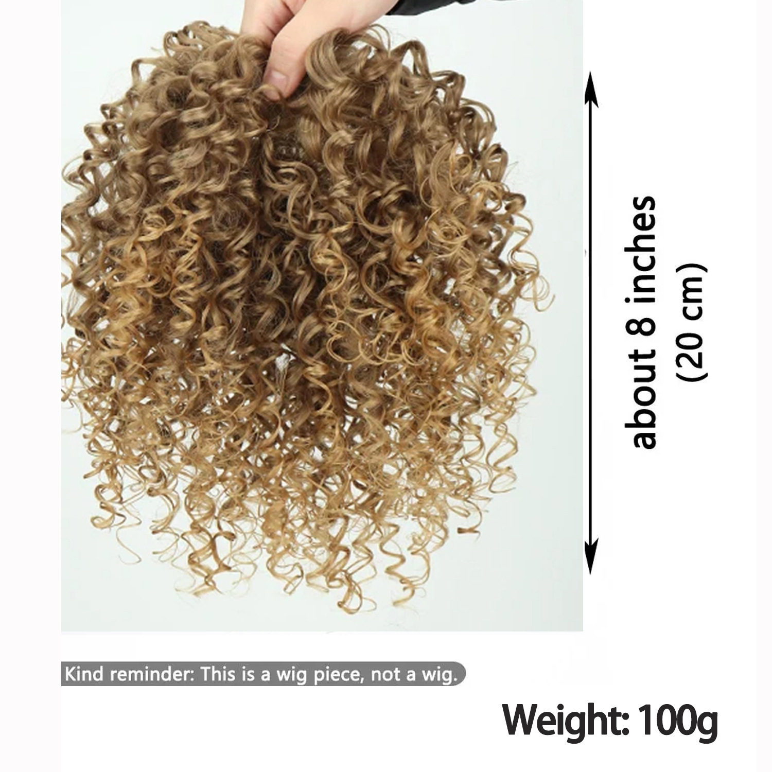 African small curly hair wig European and American women's fluffy natural high temperature silk synthetic fiber wig tablets 20 cm periwig