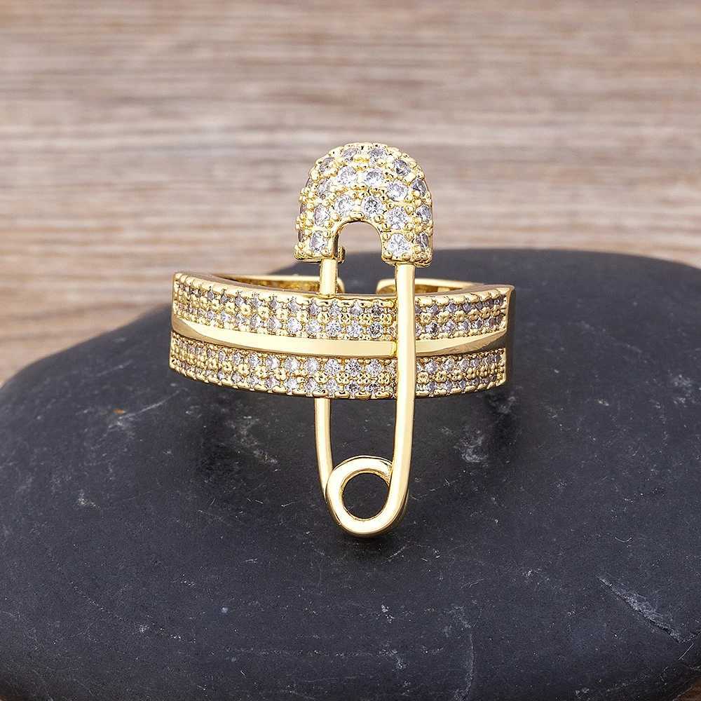 AIBEF New Style Hot Sale Luxury Copper Zircon Couples Customized Golden Classic Irregular Gem Ring Women Jewelry Wedding Gift W250606