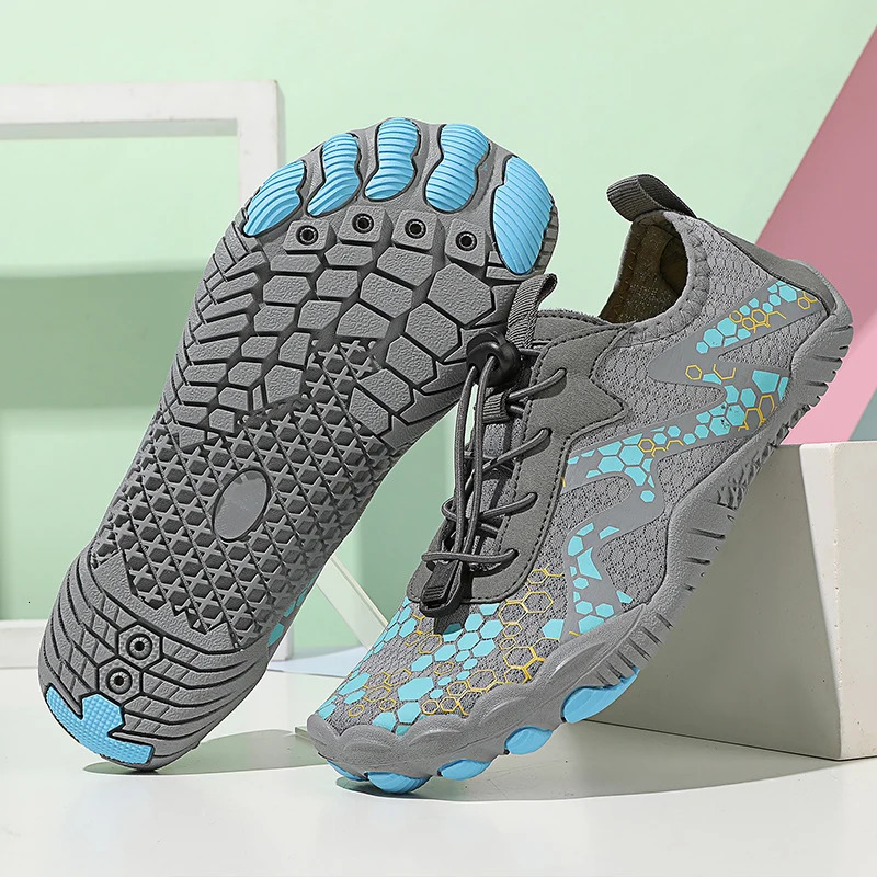 HKDQ Size 35-46 Couples Beach Shoes With Fingers Quick Dry Non Slip Barefoot Sneakers Men Lightweight Summer Women Aqua Shoes 250605