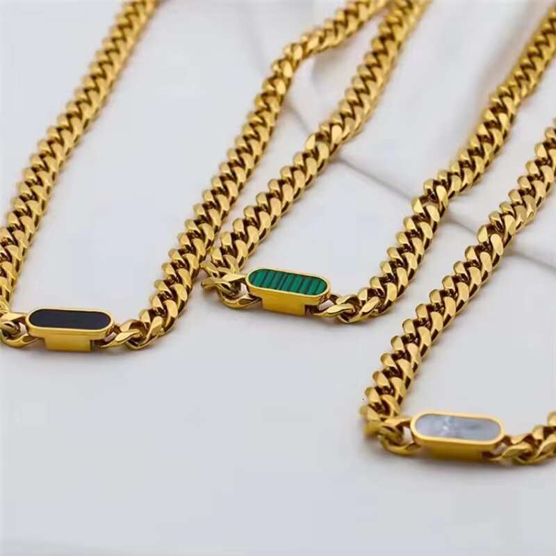 2024 Hot Selling Hip Hop 18K Gold Plate Stainless Steel Chunky Cuban Link Shell Bracelet Necklace