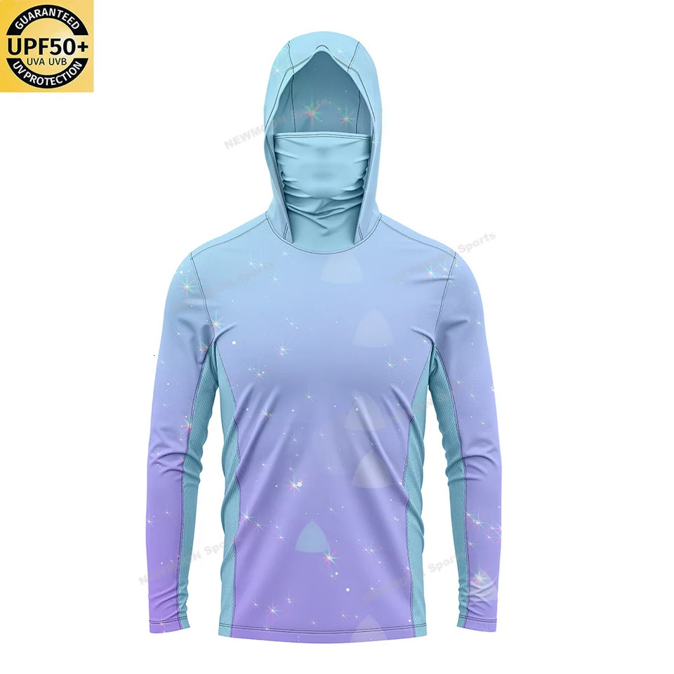 Custom Mens UPF 50 Sun Protection Hoodie Shirts Long Sleeve Lightweight SPF Outdoor UV Hiking Fishing Shirts 250603