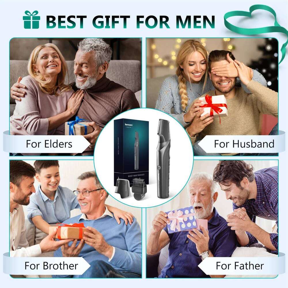 Kensen S6 Electric Body For Men Groomer Clipper Ipx5 Waterproof Groin Pubic Hair Trimmer With 2 Attachments Barber