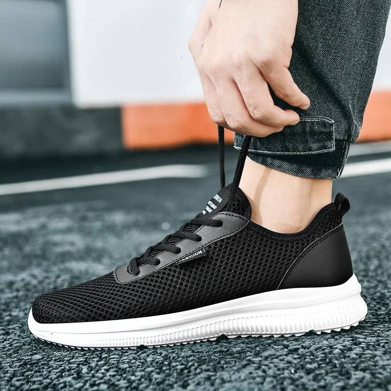 Ddmyoutdoor MAEDEF Summer Mesh Men S Sneakers Breathable Lightweight Mens Casual Lace Up Walking Footwear Comfortable Man Shoes Outdoor Shoes