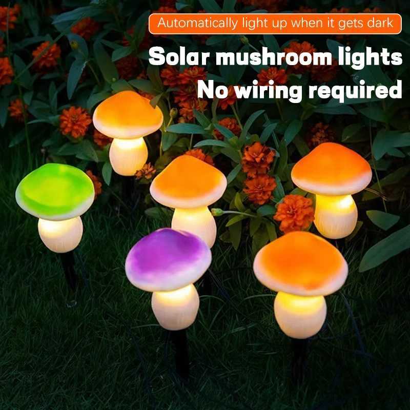 Solar Lights String Mushroom Lawn Fairy Lights LED Solar Lamps Outdoor For Garden Patio Terrace Path Landscape Decoration Lamps XJ250606