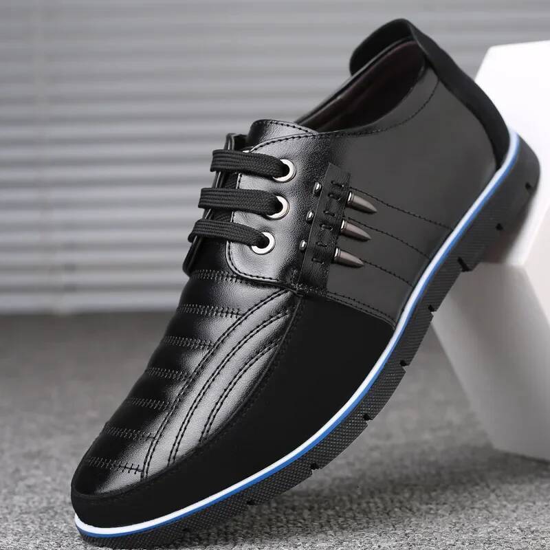Ddmyoutdoor Men Genuine Leather Fur High Quality Elastic Band Fashion Design Solid Tenacity Comfortable S Shoes Big Sizes Outdoor Shoes