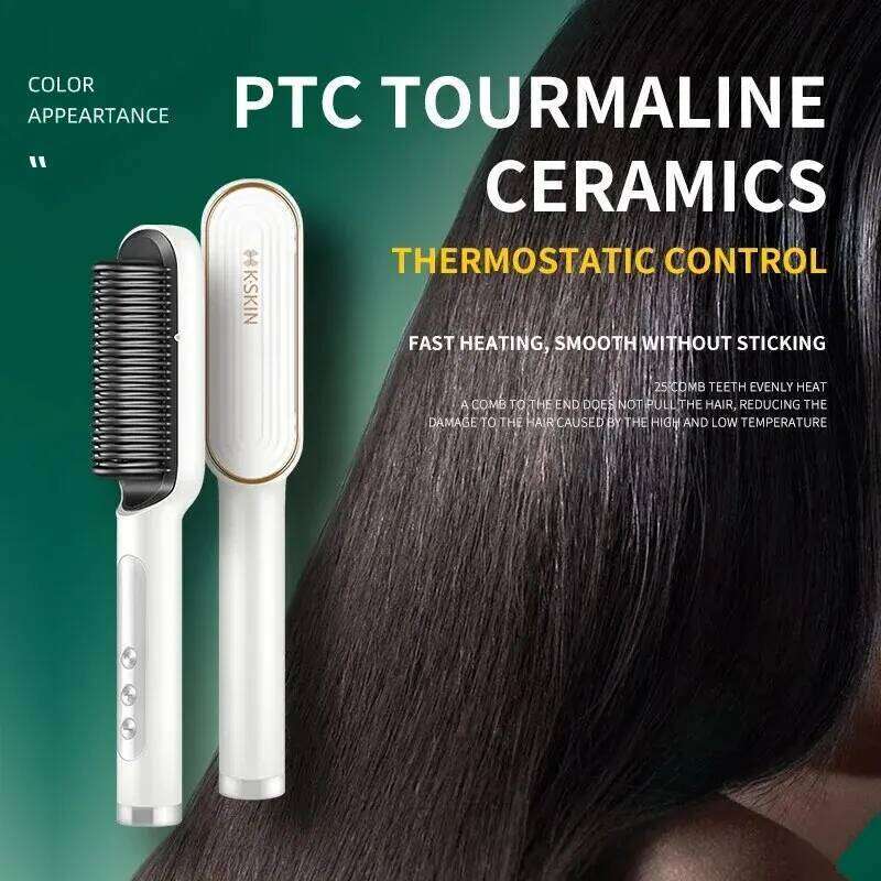 KSKIN Professional Hair 6 Gear Regulation 20 Million Negative Ion Anti Scald Static Straightener Brush