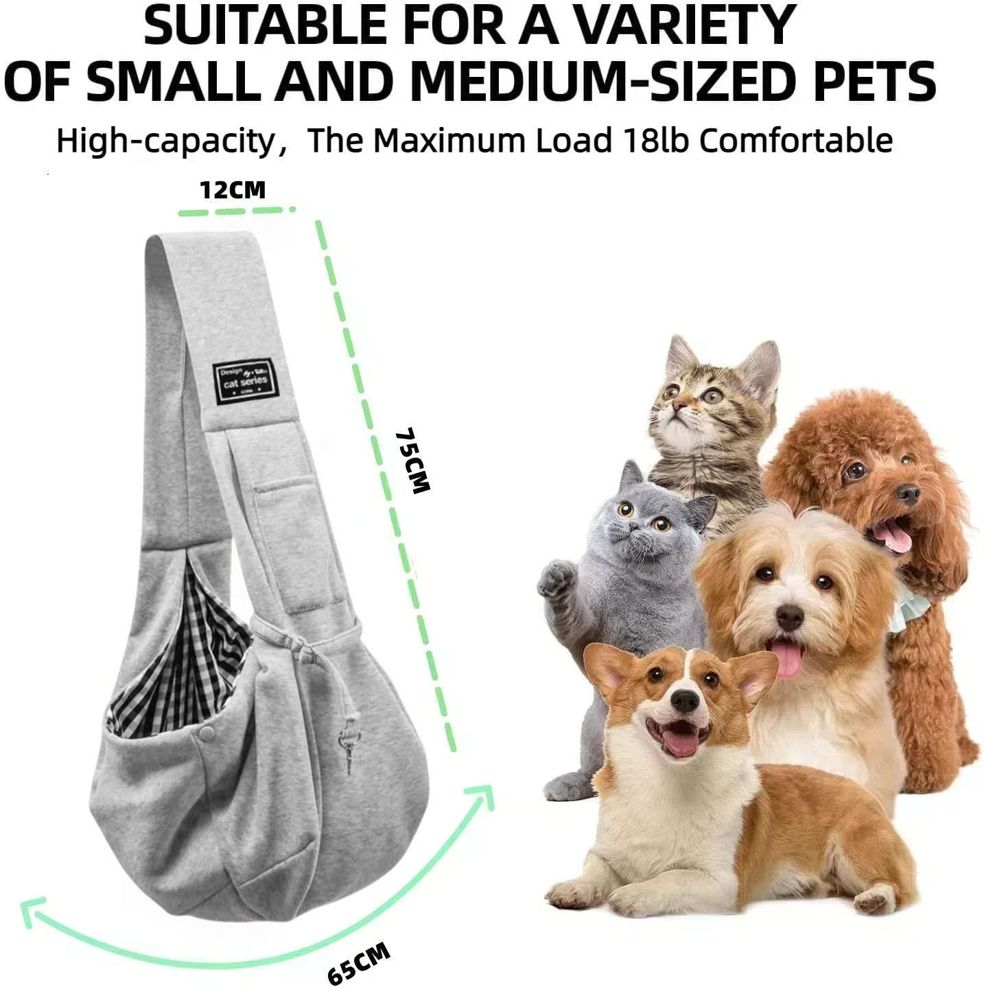 Cotton Comfortable Dog Bag Pet Out Crossbody Shoulder Bag Outdoor Travel Portable Cat Puppy Sling Bag Pet Carrying Supplies 250603