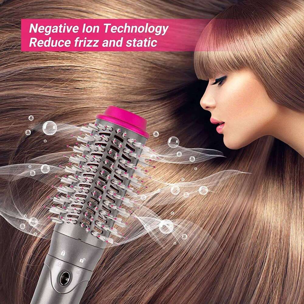 3Th With Interchangeable Head Hair Straightener Curler Comb Brush One Step Styler And Volumizer Ion Blow Dryer