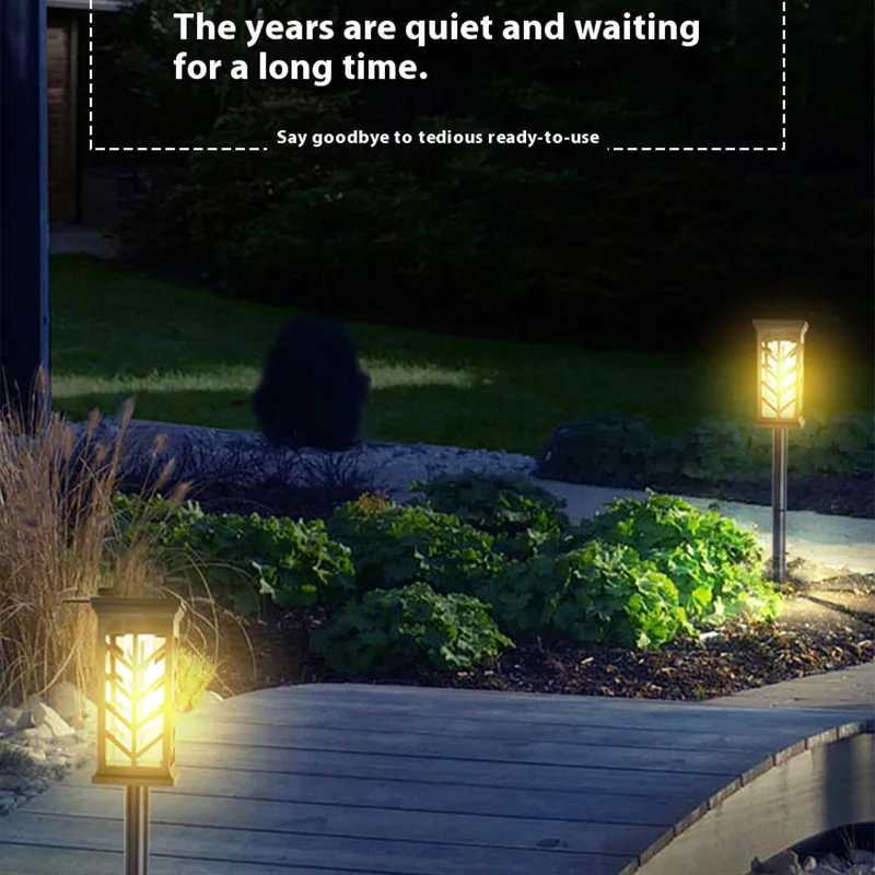 LED Solar Pathway Lamps Landscape Lighting Solar Outdoor Waterproof Warm Light For Walkway Path Villa Yard Driveway Yard Decor XJ250606