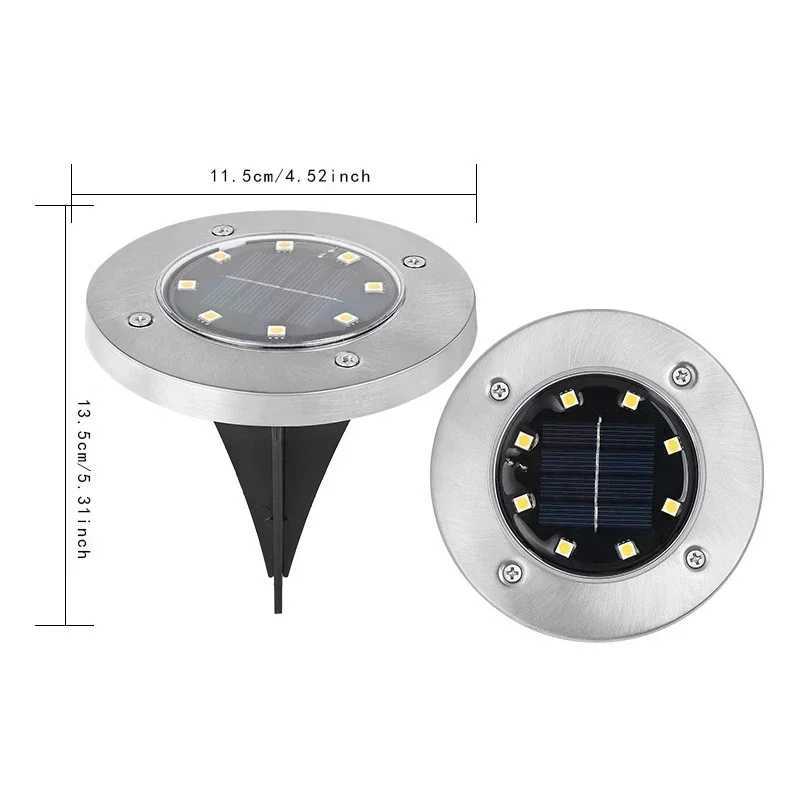 1/4Pack Solar Lights Outdoor 8 LEDs Disk Underground Lamp Spotlight Buried Solar Light for Home Garden Lawn Yard Decoration XJ250606