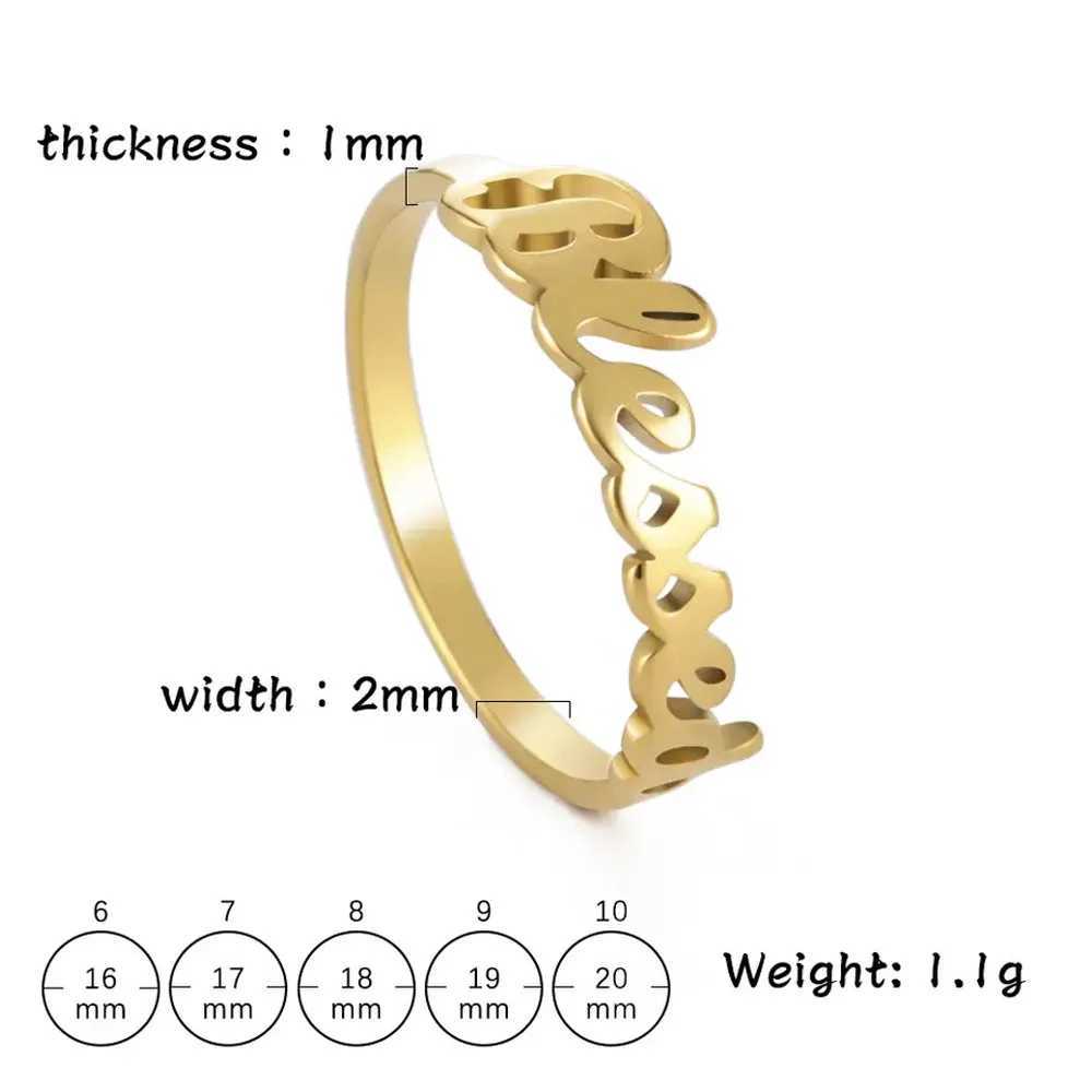 COOLTIME Custom Letters Ring Stainless Steel Fashion Personalized Couple Ring for Women Men Jewelry Wedding Gift Wholesale W250606
