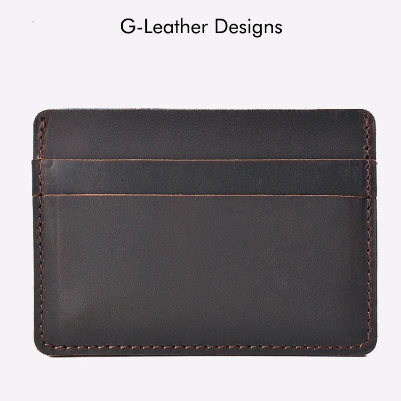 Genuine Leather Men Card Holders Cases Vintage Crazy Horse Leather Business Credit Card Wallet 250605