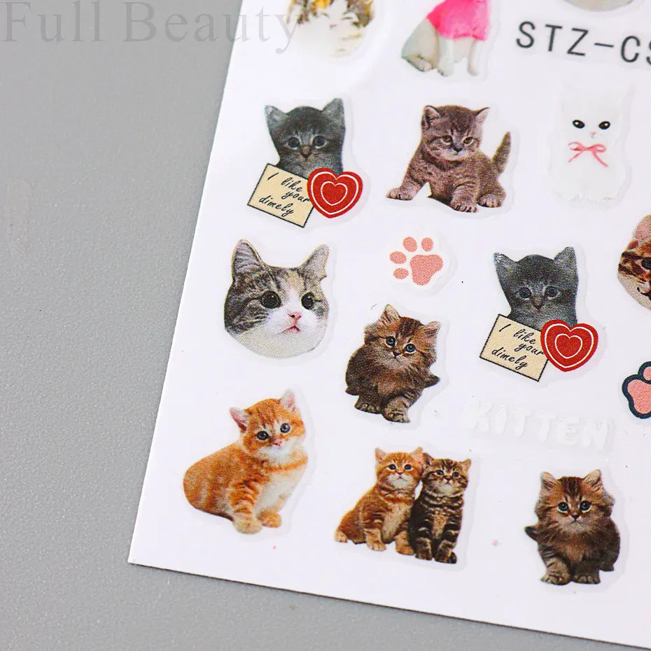 3D Stickers for Nail Cute Cat Slider Holographic Cats Paw n SelfAdhesive Decal Manicure Art Supplies And Decoration PPSTZ 250605