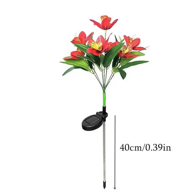 Outdoors Light Courtyard Garden Party Decoration LED Simulation Flower Lawn Villa Landscape Ground Lamps New Solar Orchid Lights W250607