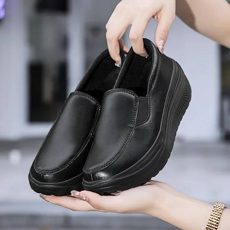 ddmyoutdoor Wedge Platform Sneakers Cushion Slip On Woman Women Soft Outdoor Non Shock Absorber Rocking Shoes Outdoor Shoes