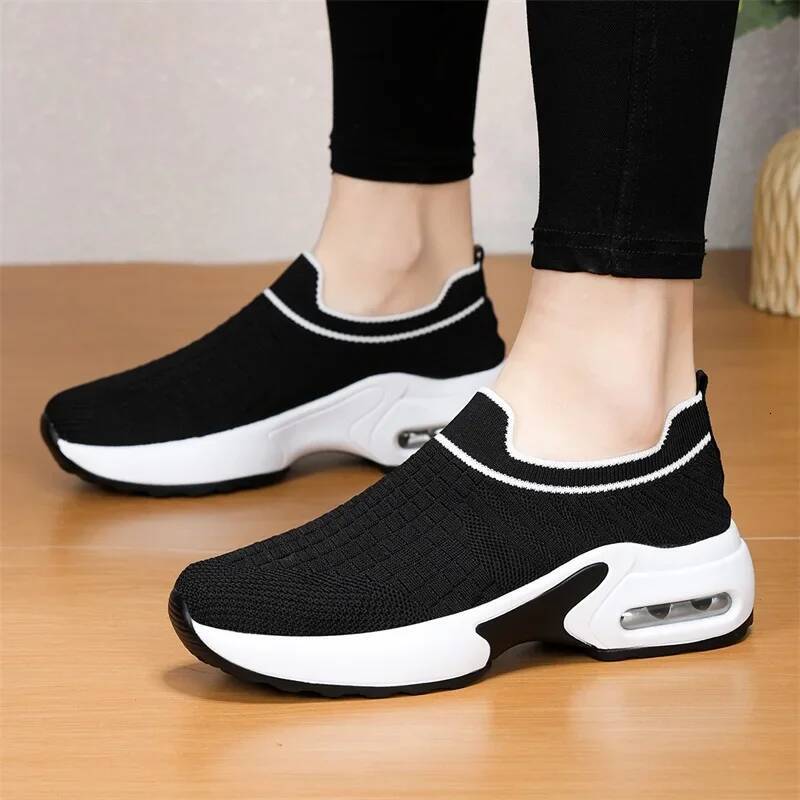 ddmyoutdoor Fashion Women S Tennis Sports Soft Lazy Thick Soled Summer Breathable Casual Mesh Vulcanized Shoes Zapatillas De Deporte Outdoor Outdoor S