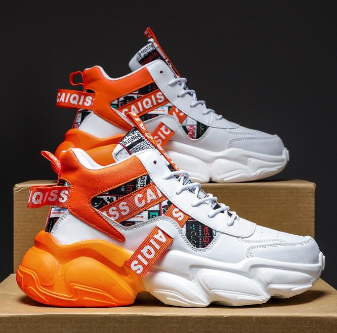 Designer sneaker men's shoes summer high school basketball sports running shoes for teenagers casual high cut thick soled dad Z 6.5-6