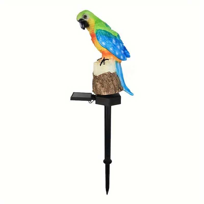 Solar Parrot Floor Insert Statue Light Parrot Outdoor Garden Waterproof LED Lights For Walkway Yard Lawn Landscape Decorative XJ250606