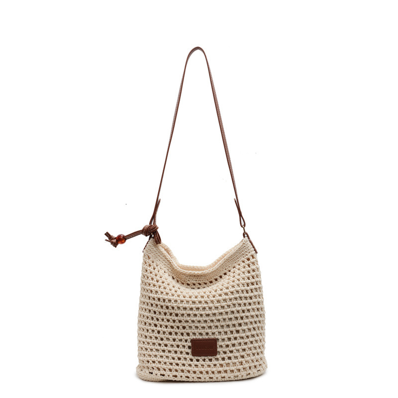 designer High-End Large Capacity Cotton Woven Bag for Women 2025 Spring Summer New Handheld Bucket Bag Commuter Crossbody Bag