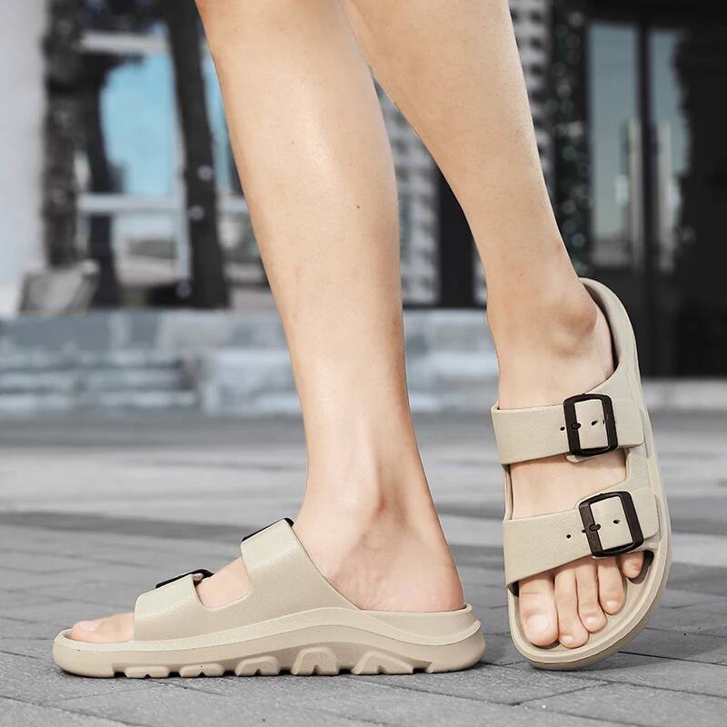 Ddmyoutdoor New Brand Summer Adjustable Soft Slides Men S Lightweight Flat EVA Slippers Anti Slip Sandals Big Size Designer Slipper Beach Shoes outdoo
