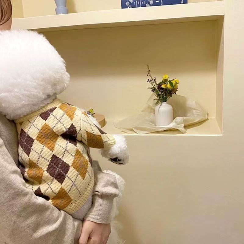 T00404 Cozy Pet Clothes: Fall-Winter Cardigan for Miniature Dogs & Kittens like Ragdolls