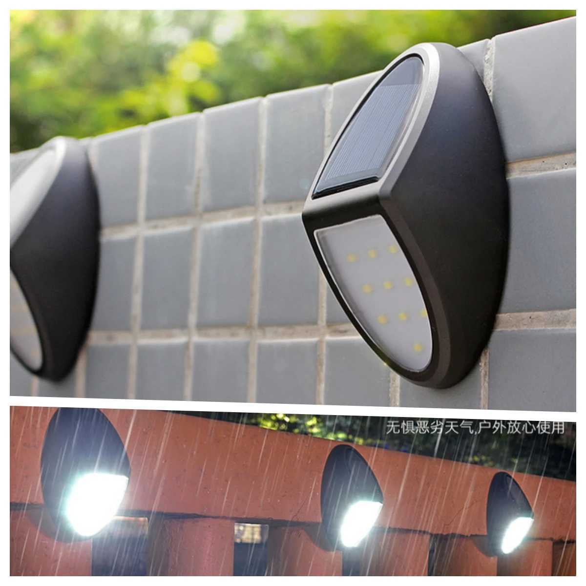 Solar wall lamp for home use no wiring waterproof step lamp villa wall staircase fence decoration courtyard lamp W250607