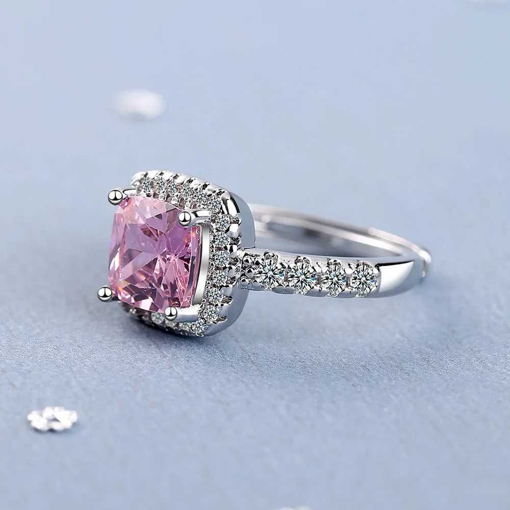 925 Sterling Silver Ring Fashion Pink Zircon High Quality For Women Rings Wedding Fine Jewelry Accessories Party GiftXJ250606