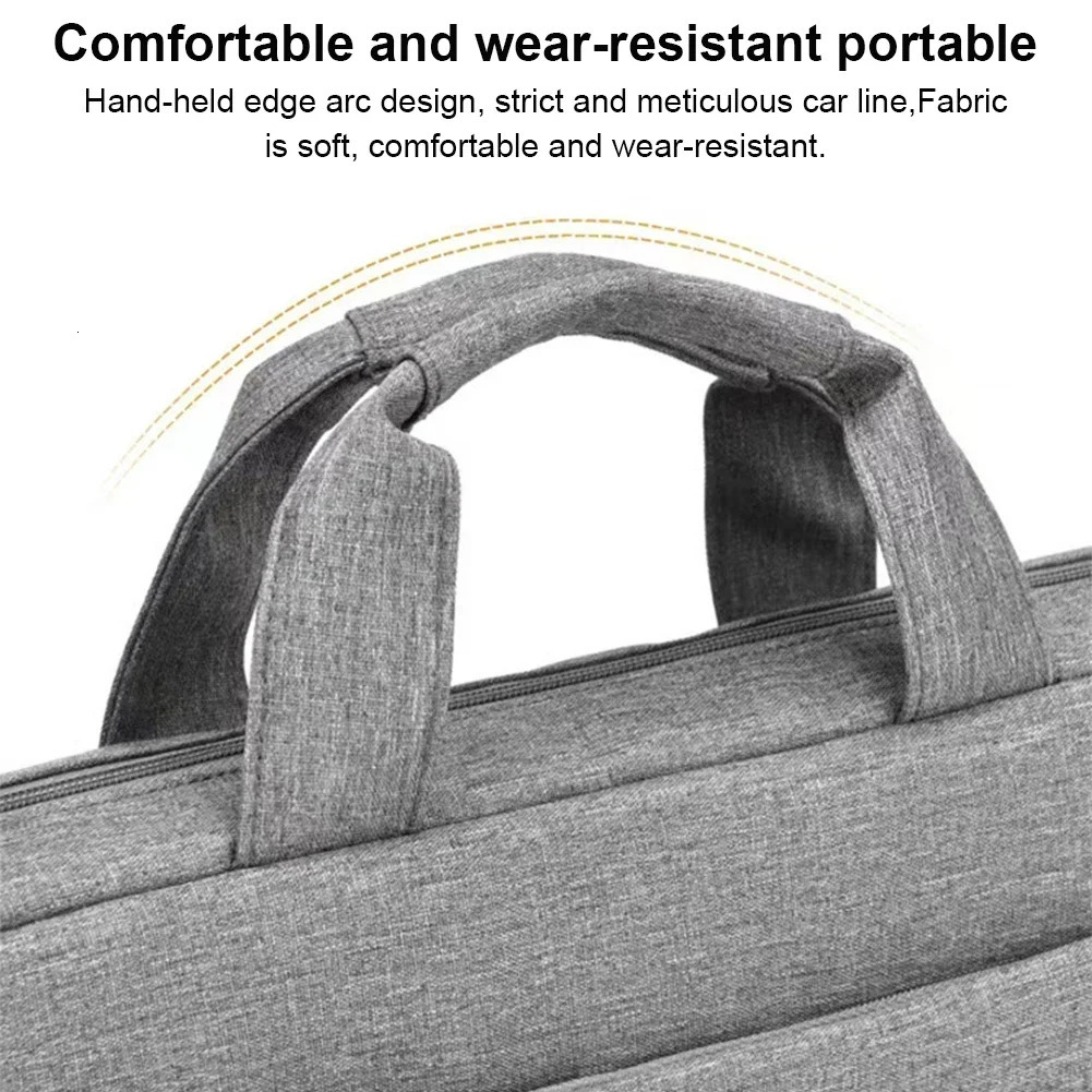 Laptop Carrying Case Shockproof Laptop Crossbody Bag Waterproof Nylon Laptop Handbag 3 Compartments for 14 Inch Laptop 250603