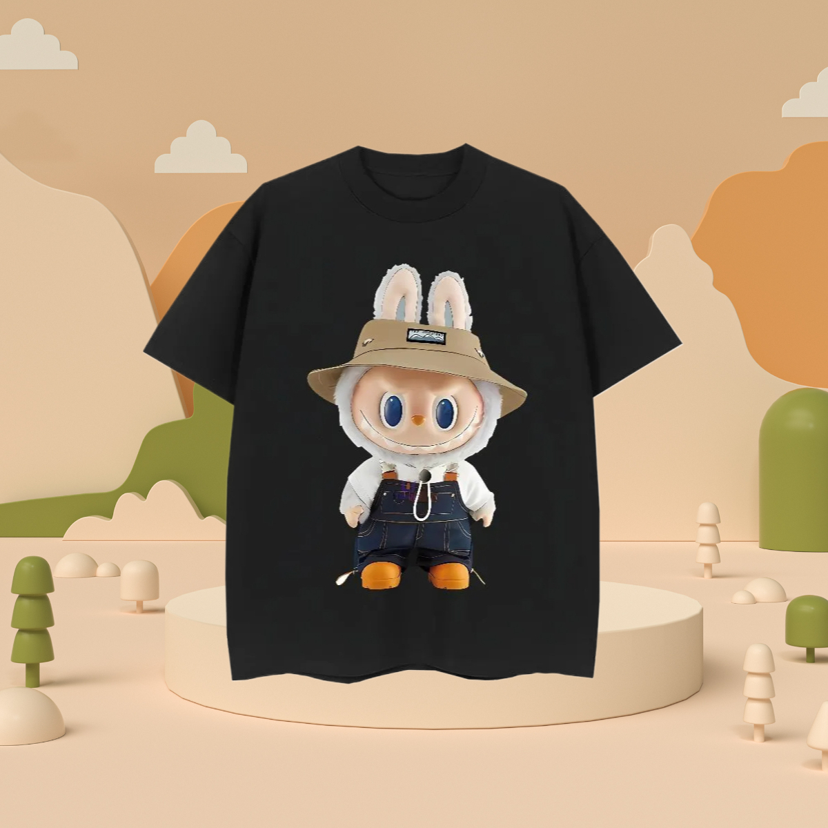 2025 Designer Man T Shirts Labubu Crew Neck 100% Cotton 230g Tshirts Street wear Hip Hop Custom Print Plus Size Popular Tee Shirt