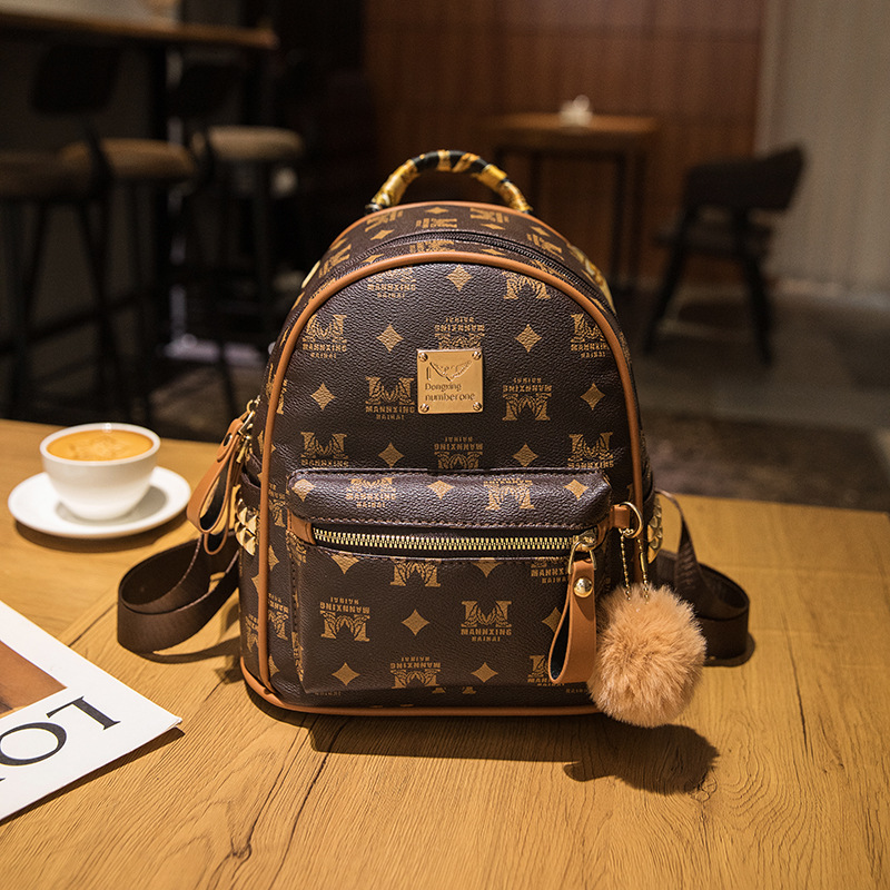Designer bag free shipping 2025 new fashion light luxury high-end texture printed travel fashion backpack for womens