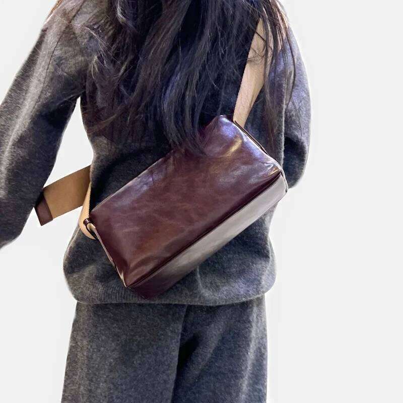 Wide Straps Messenger Bag Designer Shoulder Crossbody Bags 2024 New Trend Genuine Cow Leather Women Handbags Purses 2025/06/07