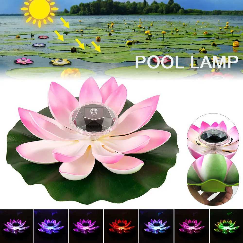 Floating Lotus Light Solar Powered Lotus Lamp with 7 Colors RGB LED Light Waterproof Lotus Light Water Floating Lotus Night Lamp XJ250606