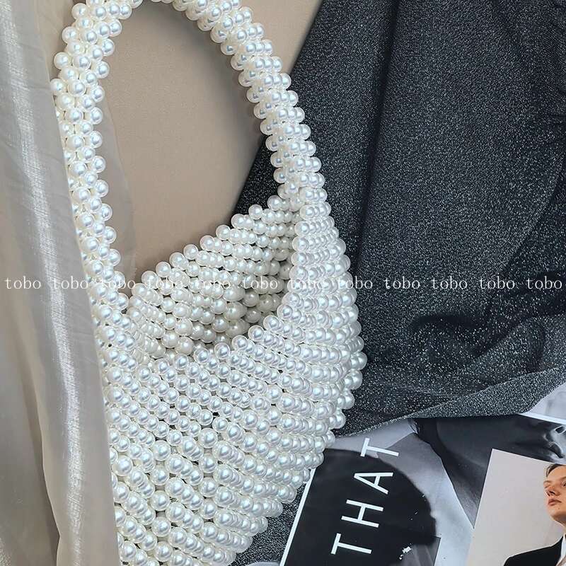 New Summer Bead Pearl Purse Bag Handmade Designer Small Evening Party Handbags For Women Vintage Bags