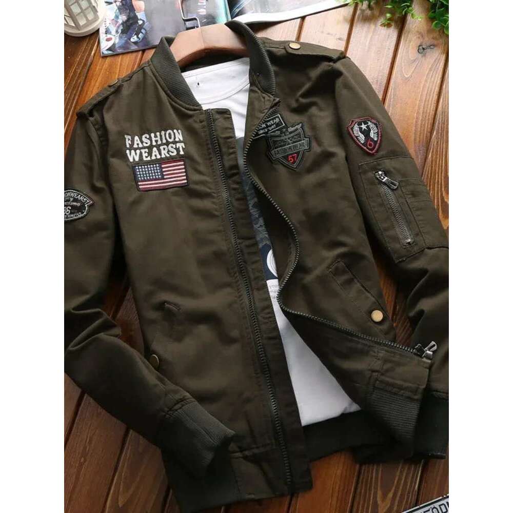 2024 new Bomber Fashion Casual Windbreaker Jacket Coat Men Spring and Autumn New Hot Outwear Stand Slim Embroidery