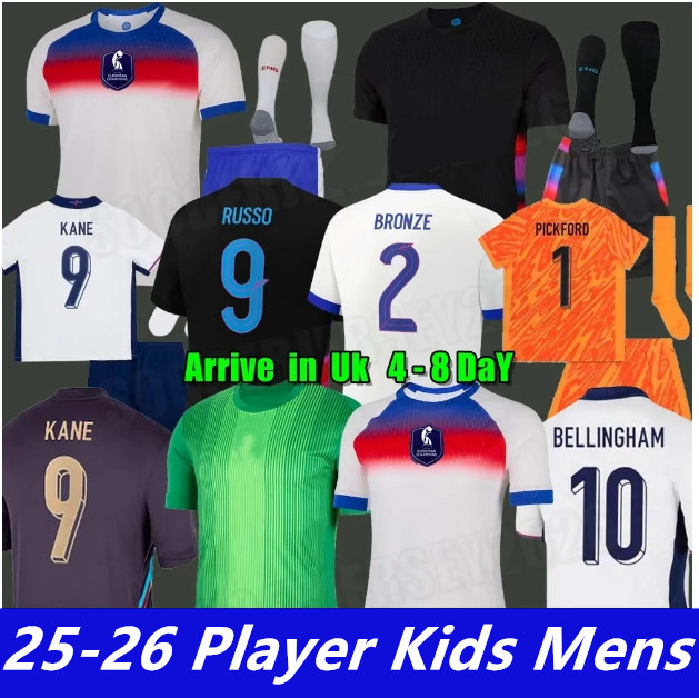 24 25 26 Englands BELLINGHAM Soccer Jerseys 150 Years National Team TOONE Football Shirt WHITE BRIGHT KANE STERLING RASHFORD SANCHO GREALISH Men Kids Kit