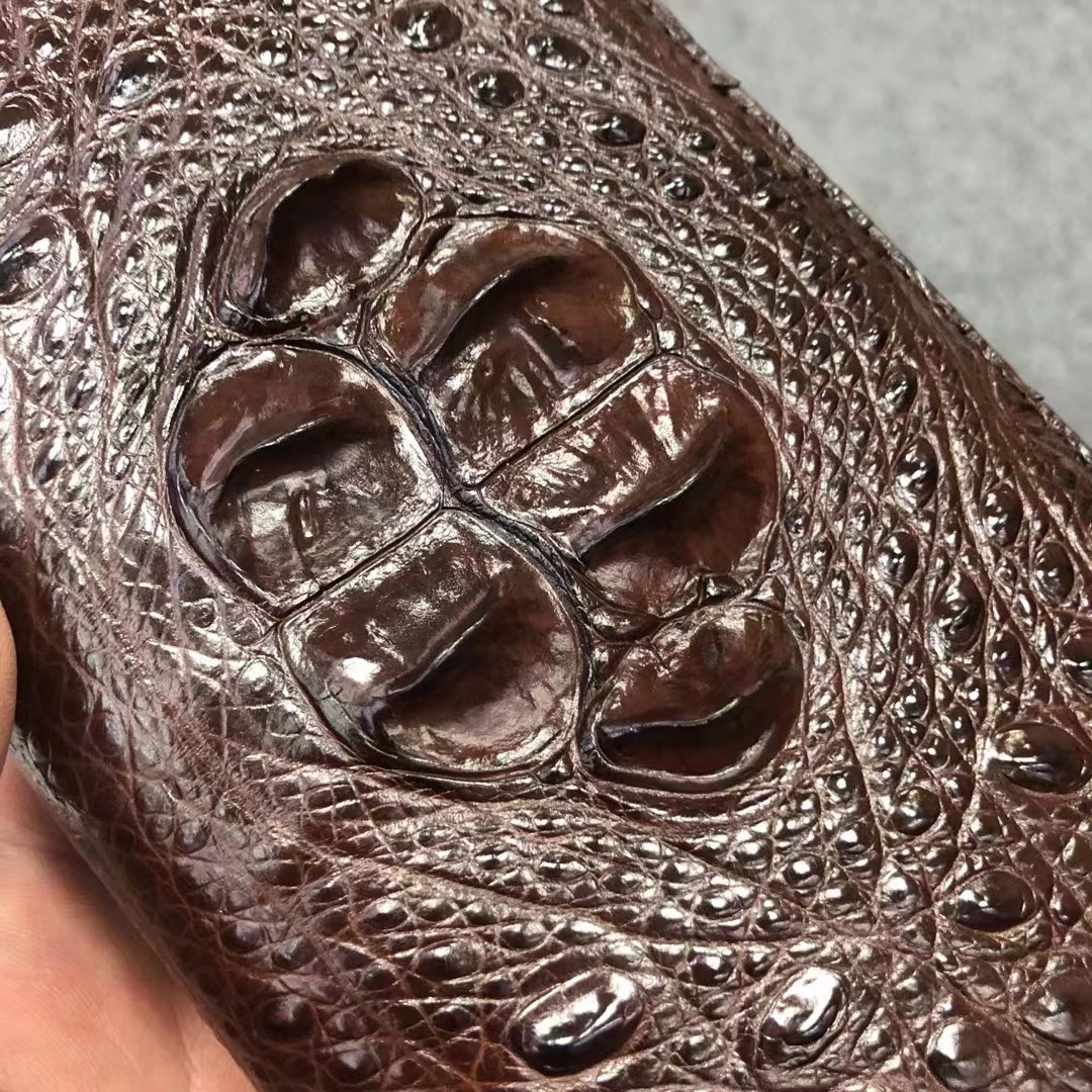 Crocodile leather clutch men's long leather clutch business crocodile leather zipper wallet