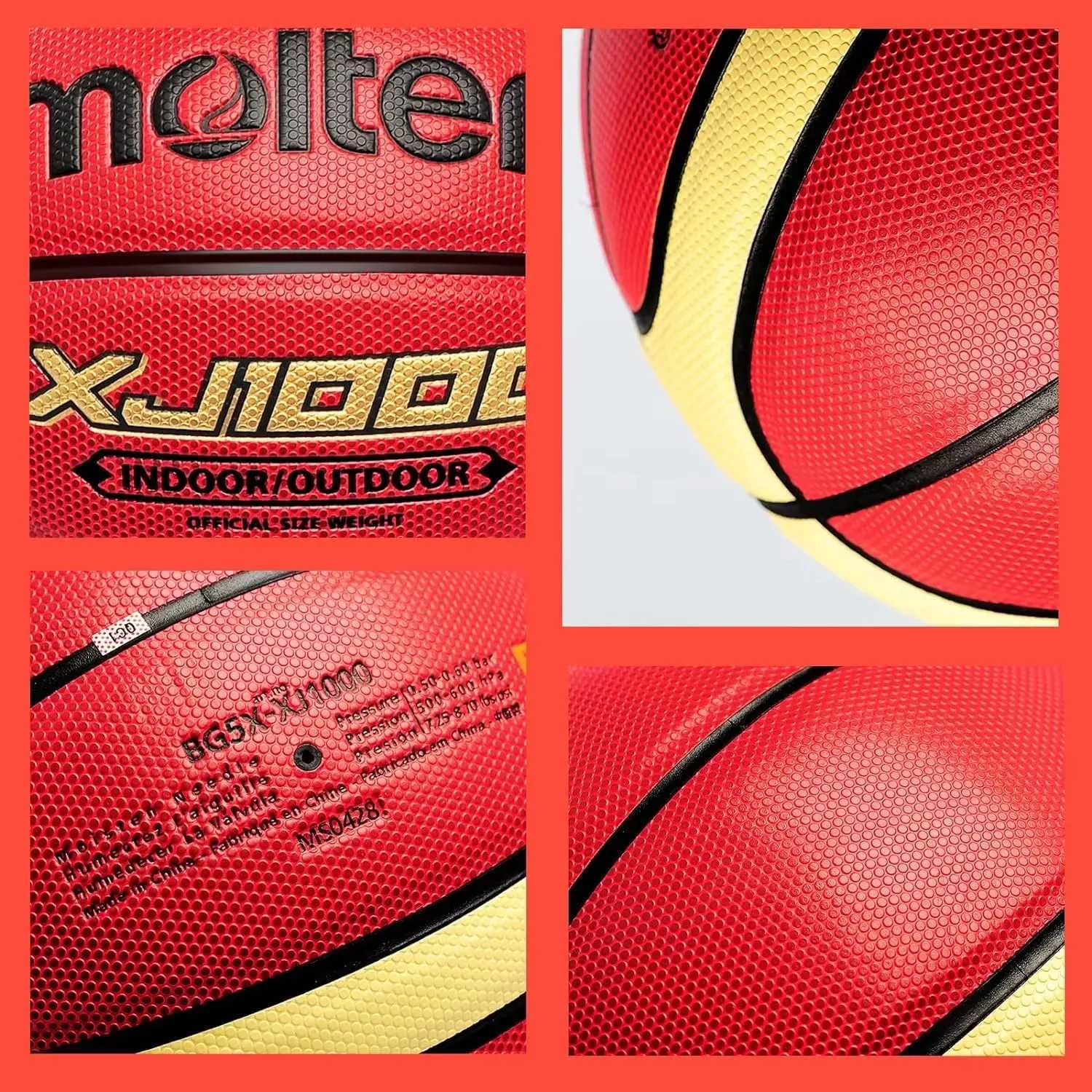 Molten Basketball XJ1000 Size 6 7 Indoor/Outdoor Training Wear-Resistant PU Leather Basketball XJ250606