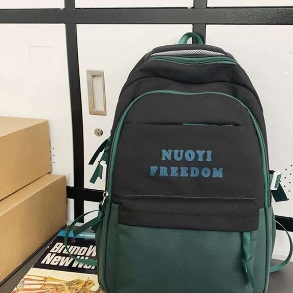 New Harajuku Style for Women, Personalized Letter Trendy Large Capacity Nylon Casual Student Backpack