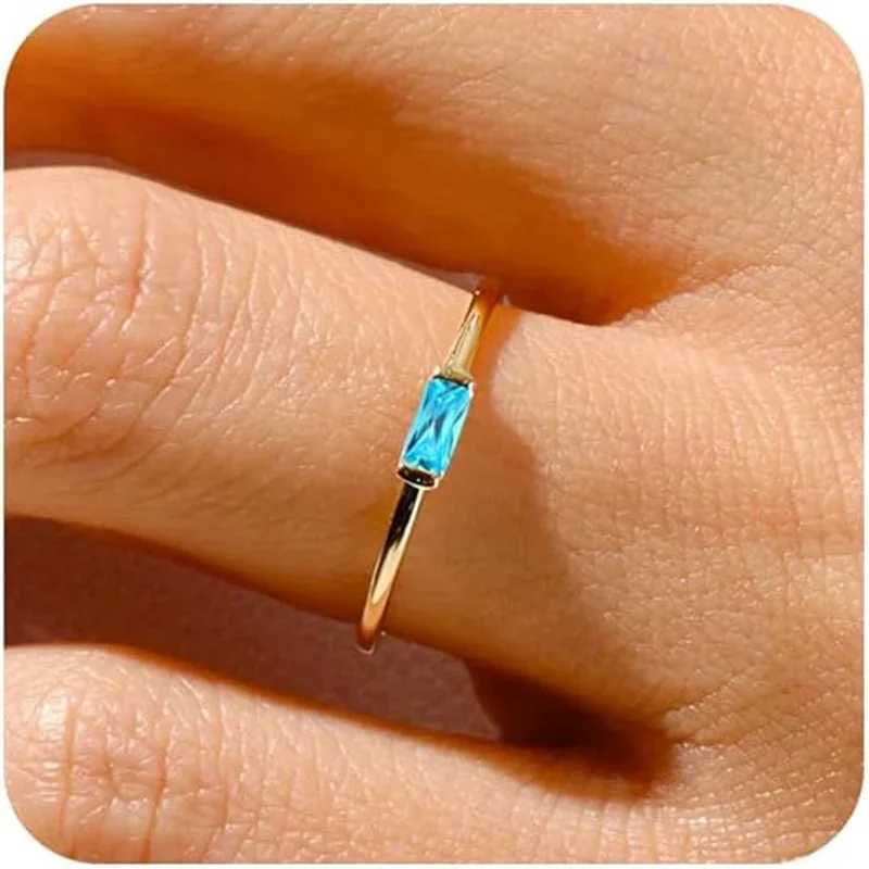 Shiny 12 Colors Birthstone Ring Stainless Steel Gold Plated Zircon Rings Zodiac Constellation For Women Jewelry Birthday Gifts W250606