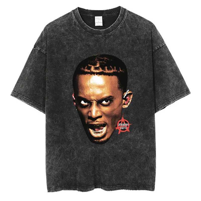 Rapper Carti MUsic Album Die Lit Washed T-shirt Men Women Hip Hop Popular Tees Fashion Gothic T-shirts Cotton Streetwear W250607