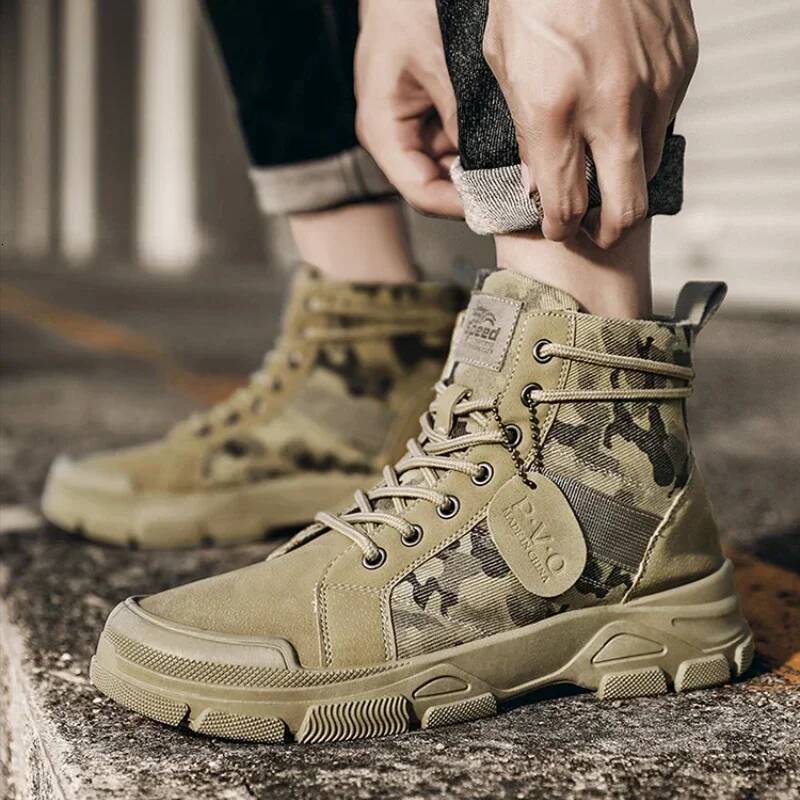 Ddmyoutdoor Camouflage For Autumn Winter Platform Outdoor High Top Shoes Men Ankle Boots Buty Robocze Meskie Outdoor Shoes