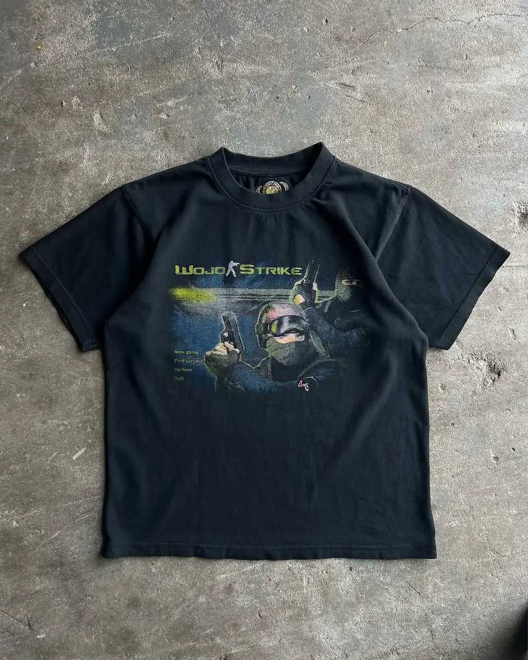 Y2K Fashion T-shirt Men Hip Hop Gothic Street Graffiti Oversized Cotton T-shirt Punk Short Sleeve Streetwear Casual Tops Tees W250607