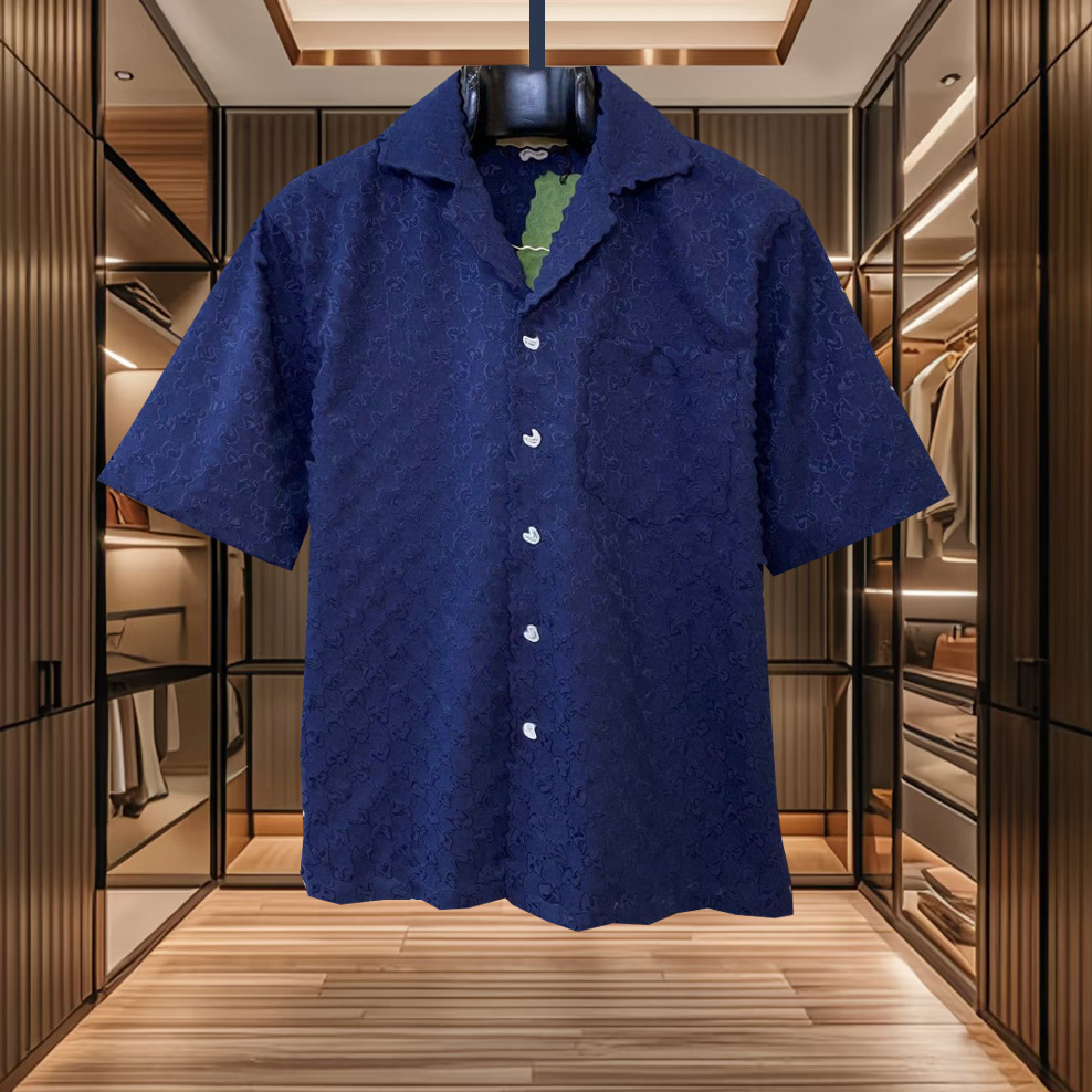 High quality designer women's shirt small jacquard short sleeved shirt fashionable women's casual button top new G-letter shirt classic men's and women's styles