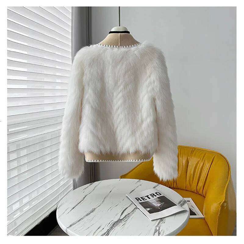 Autumn Winter 2024 New Style Resemble Furs Fur Coat Female Short Paragraph Double-Sided Tweed Mao Collar Fashion Cardigan